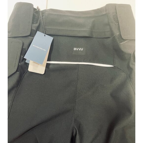 BVVU Womens High-Waisted Sauna Pants Large Black Silver Workout Fat-Burner NWT - Picture 9 of 16
